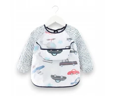 Maitinimo prijuostės seilinukas su rankovėmis ir MilaBaby automobilio dubuo