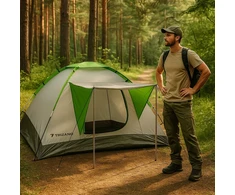 Malatec 4 asmenų kempingo turistinė palapinė, didelis vandeniui atsparus šeimos baldakimas