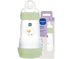 Mam 5953 PERFECT START ANTIKOLIKINIS BUTELIUKAS 260ML, ŽALIOS SPALVOS, MALTAS GAMTOJE