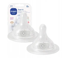 MAM Baby Papka Kaszka buteliuko žindukas 6 m+ (X) storio maistas 2 vnt.