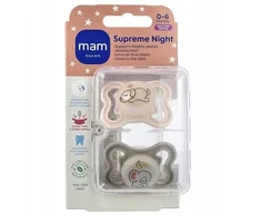 Mam Supreme Night silikoninis čiulptukas 0 - 6 m, - 2 vnt