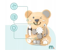 Mamabrum Montessori 10-in-1 medinė manipuliavimo lenta Sensory meškiukas