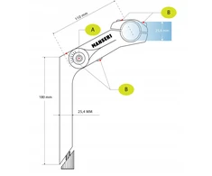 Manseri Reguliuojamas rankenos kotas 25,4x25,4 mm