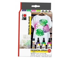 Marabu Fashion Purškiklis Tropical Island dažai audiniams, 4 vnt.