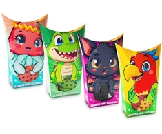 Marioinex Mini Waffle Pocket Pets 4 rinkinys: Krokodilas, Papūga, Medūza, Šikšnosparnis