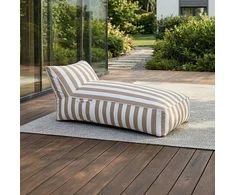 MARIS gultai su baltomis ir smėlio spalvos juostelėmis 70x150x65 cm HOMLA