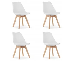 Leobert 4-ių kėdžių komplektas Mark, baltas/rudas