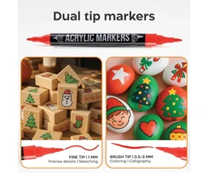 MARKERS 72 AKRILINIAI DVIELIAI DVIGUBAS ŠEPEČIO ANTGALIS, PLONAS, nepermatomas