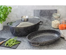 Marmurinė GOOSE keptuvė 8l 38cm GRILL keptuvė 3in1 puodas 4602