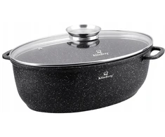 Marmurinė kepimo skarda su dangčiu AROMA KNOB 8L, skirta KlönBerg orkaitei