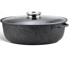 Marmurinė kepimo skarda su dangčiu AROMA KNOB 8L, skirta KlönBerg orkaitei