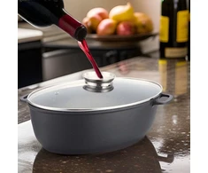 Marmurinė keptuvė 8 l žąsų viryklė + kvapioji priemonė DIDELI INDUKCIJA 38 CM Cheffinger
