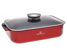 Marmurinė keptuvė Žąsų keptuvė 6l 34cm indukcinės dujos Raudonas 4039