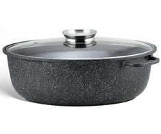 Marmurinė keptuvė Žąsų keptuvė 8l 38cm indukcinis dujų puodas 4037