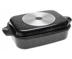 Marmurinė žąsų keptuvė GRILL Keptuvė 2in1 keptuvė 5,5L 34cm 7845