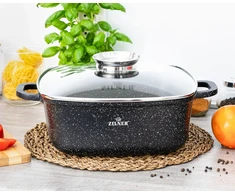 Marmurinis puodas, dangtis, keptuvė, kvadratas, 6,5 l, 28 cm, dujų indukcija, ZILNER