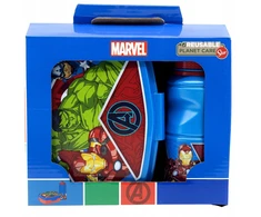 STOR Marvel Didelis SET GRĮŽIMUI Į MOKYKLĄ DOVANŲ DĖŽUTĖJE (SPORTO BUTELIS EASY HOLD 380 ML IR RECTANGULAR SANDWICHERIS) AVENGERS HERALDIC ARMY
