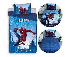 MARVEL Spider-Man DWUSTRONNA, bawełniana pościel na zamek 140x200 cm
