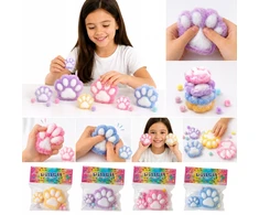 Mas Tex 2x Mochi squishy lipnus squish ŠUNS KATINĖ LETENA gyvūnų letenų plaukai