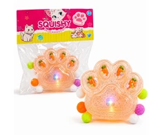 Mas Tex Mochi squishy lipnios squish DOG CAT PAW gyvūnų letenos su LED lemputėmis