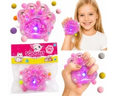 Mas Tex Mochi squishy lipnios squish DOG CAT PAW gyvūnų letenos su LED lemputėmis