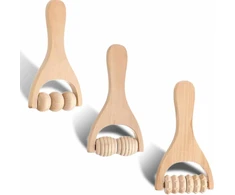 MASAŽINIS VOLINIS 3 Vnt. MEDINIS RINKINYS ERGONOMINIS VOLINIS DAUGIFUNKCINIS