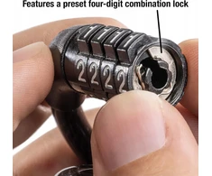Master Lock dviračio pakabinama spyna su trosu ir deriniu, juoda, 8143D