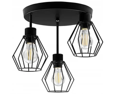 Pakabinamas šviestuvas Masterled Lampa sufitowa wisząca kinkiet żyrandol 3x E27 oprawa LOFT juoda