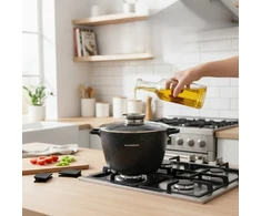 Masterpan Didelis marmurinis puodas 14L su dangteliu ir aromato rankenėlių sistema 32cm