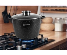 Masterpan Didelis marmurinis puodas 14L su dangteliu ir aromato rankenėlių sistema 32cm