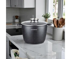 Masterpan Didelis marmurinis puodas 4L su dangteliu ir aromatinių rankenėlių sistema 20cm
