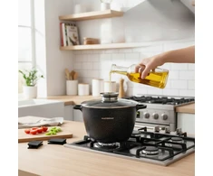 Masterpan Didelis marmurinis puodas 7L su dangteliu ir aromatinių rankenėlių sistema 24cm