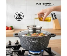 Masterpan Marmurinis puodas 16 cm, 1,5 L su dangteliu ir Aroma Knob sistema