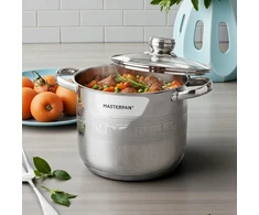 Masterpan TRADICINIS NERŪDIJANČIO PLIENO PUODAS 13,5L 28cm SU dangteliu