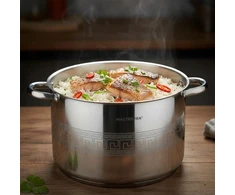 Masterpan TRADICINIS NERŪDIJANČIO PLIENO PUODAS 22,7L 34cm SU dangteliu