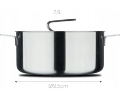 MasterPRO SIGMA puodas su dangčiu, 2,9 L, nerūdijantis plienas