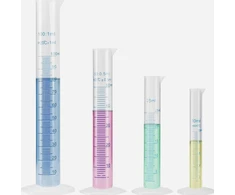 Matavimo cilindrų rinkinys iš 4 10 25 50 100 ml plastikinės cheminės medžiagos