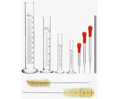 MATAVIMO CILINDRŲ RINKINYS LABORATORIJOS STIKLO MATAVIMO PIPETĖS ŠEPEČIAI