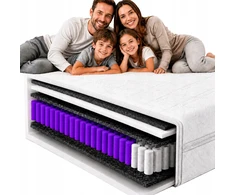 Materace Z Gor Čiužinys 90x180 porolono spyruoklinė kišenė 7 zonų vidutinė kieta 17cm