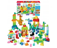 Mattel MEGA BLOKS KALULĖLIAI GYVŪNŲ RINKINYS 250 didelių kaladėlių vaikams +12 mėn.