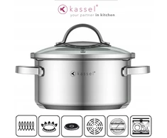 Mažas 18/10 nerūdijančio plieno puodas SU dangteliu KASSEL puodas 16cm 1,6L