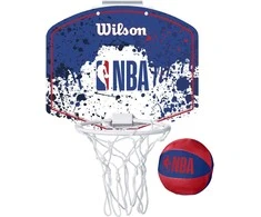 Mažojo krepšinio krepšys su skydu NBA Wilson 29x29cm/Ø10cm komplekte kamuolys