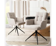 Mebel Elite Minkšta pasukama kėdė valgomajam Pilka velveta AKITA