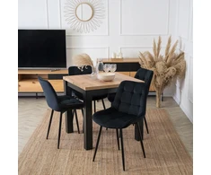 Mebel Elite Minkšta veliūrinė kėdė svetainei valgomojo virtuvei Juoda CHRIS