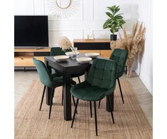Mebel Elite Minkšta veliūrinė kėdė svetainei valgomojo virtuvei Žalias CHRIS