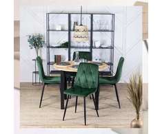 Mebel Elite Minkšta veliūrinė virtuvės kėdė valgomojo svetainei Loft Žalias ROBIN