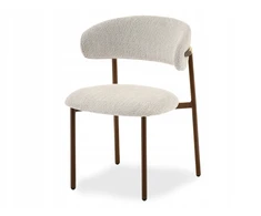 Mebel Partner DIZAININĖ VALGOMO KĖDĖ LAMB BEIGE IZOLDA METAL GRAIKIETŲ RIEŠUTŲ PAGRINDAS