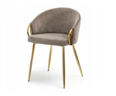 Mebel Partner ELEGANTIŠKA KĖDĖ ANT AUKSINIŲ KOJŲ CLARA SAND GLAMOUR