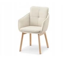 Mebel Partner ELEGANTIŠKA VALGOMO KĖDĖ SU RANKŲ ATRAMAIS MISTRAL BACKET BEIGE Ąžuolo