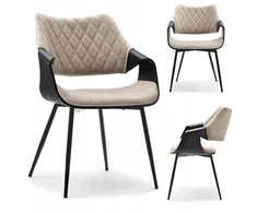 Mebel Partner ELEGANTIŠKOS SUlenktos MEDINĖS KĖDĖS SU DAUGINĖTA ATGALĖS RENZO Juodas BEIGE